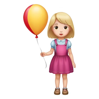 Little girl with balloon sticker