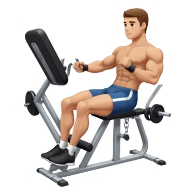 guy using seated leg-extension machine sticker