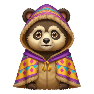 Spectacled bear with a chullo and poncho sticker