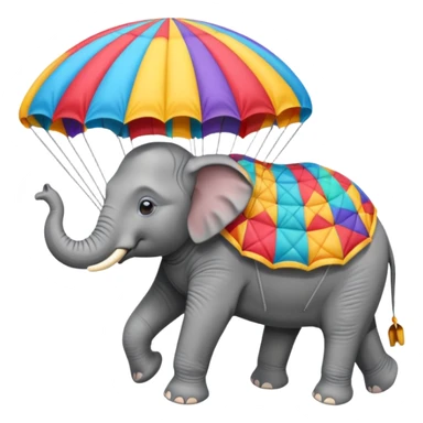 elephant riding parachute sticker
