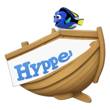 dory holding a hype sign sticker