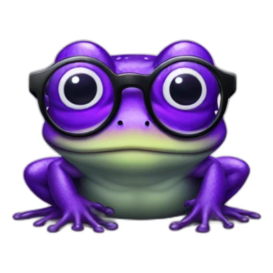 Purple frog with glasses sticker