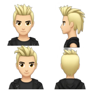Bill Kaulitz black hair down with blonde highlights emo sticker