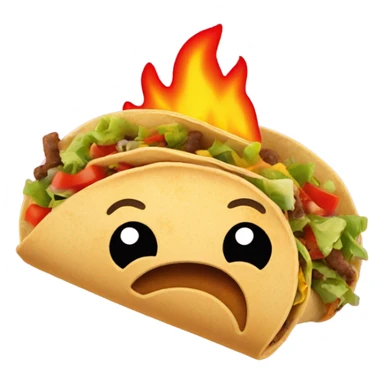 Taco winking fire sticker