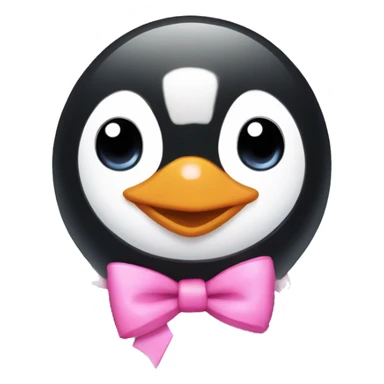 penguin with pink bows  sticker
