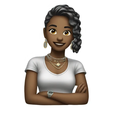 girl with grill and jewelry sticker