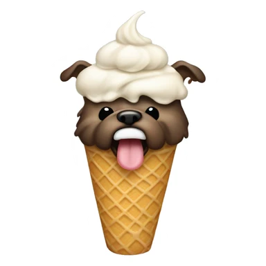 Dog pooping while eating ice cream sticker
