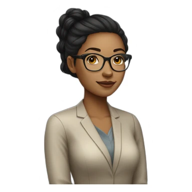 light skinned data analyst intern with glasses and black hairfemale sticker
