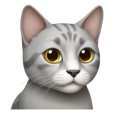 grey cat sticker