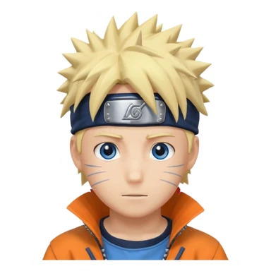 Naruto Anime style happy boy head sticker