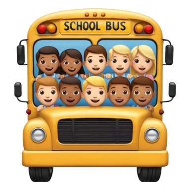 school bus filled with kids sticker