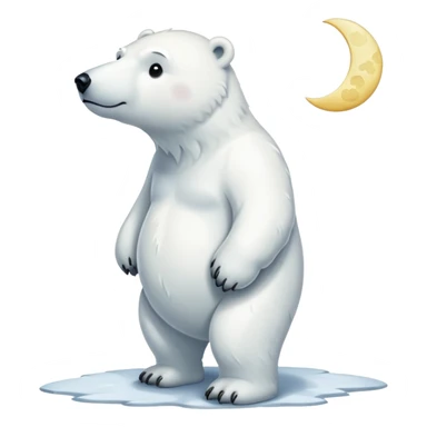 polar bear with moon and stars sticker
