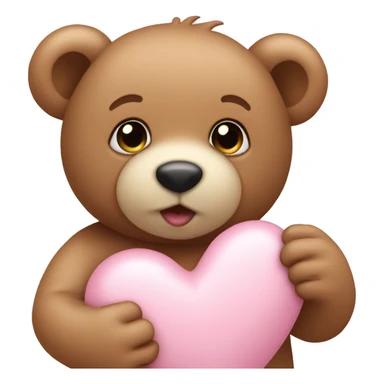 Baby pink heart with teddy bear sticker