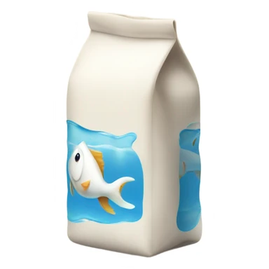 Bag of milk on a fish sticker