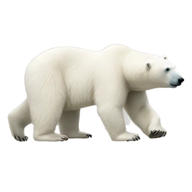 Realistic polar bear side body sticker