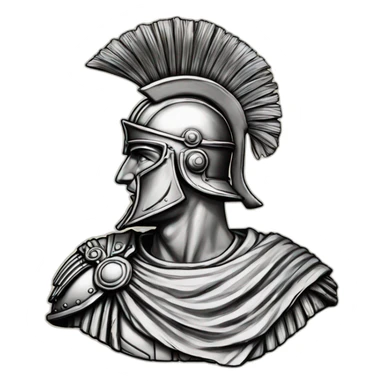centurion-profile-bust-penandink-ovalbackground sticker