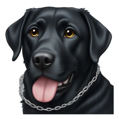 black lab with silver chain sticker