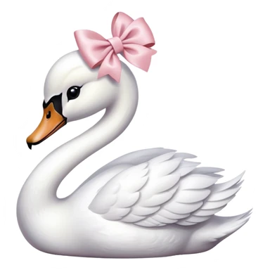 swan light pink bow sticker