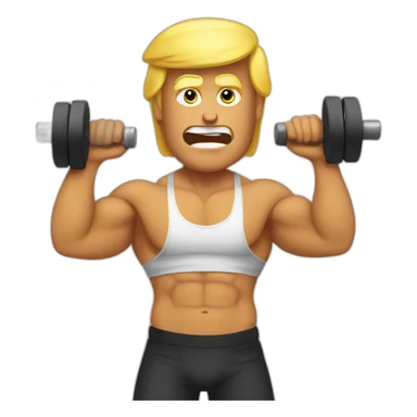 trump hitting the gym sticker
