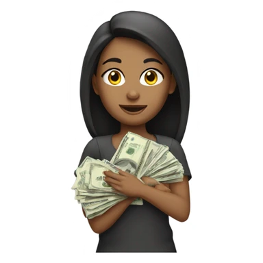 Girl with money sticker