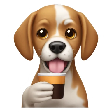 Dog Drinking Americano sticker