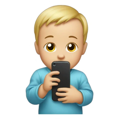 stressed baby holding iphone sticker