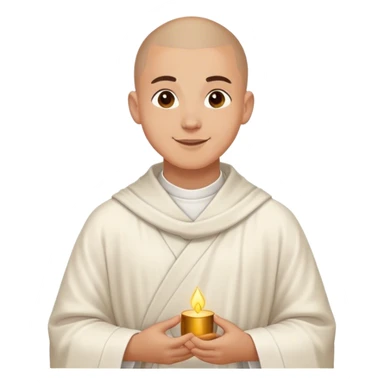 Happy young male Italian monk whit white robe sticker