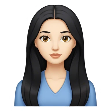 caucasian Beautiful Buxom black long hair back booty sfw sticker