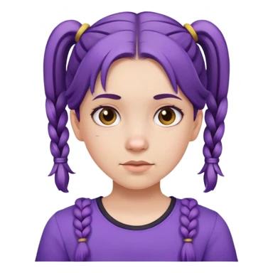 simple girl avatar with pigtails and purple shirt sticker