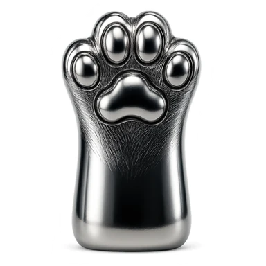 cat paw, shiny metallic finish sticker