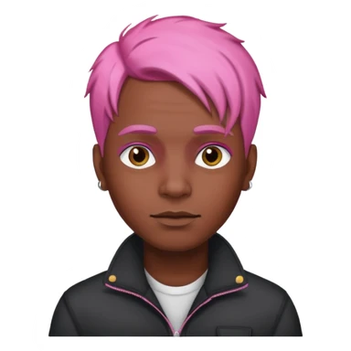  balck amn pink haired man sticker