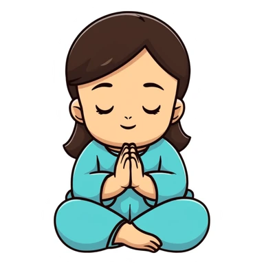Brunette praying to god sticker