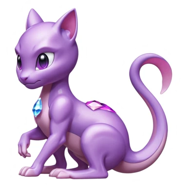 Pokemon legendary purple and pink crystal mewtwo sticker