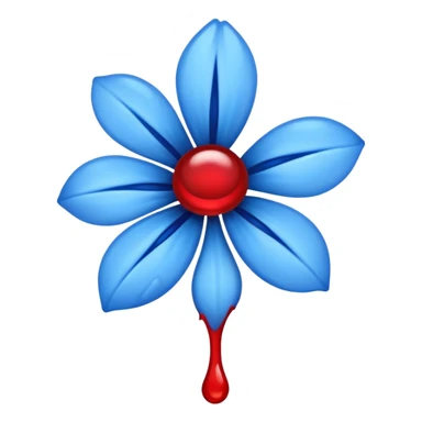 light lys  blue flower spilling wblood sticker