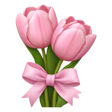 light pink tulip bouquet held together with a small light pink bow sticker