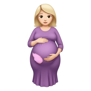 heavily pregnant woman with large belly sticker