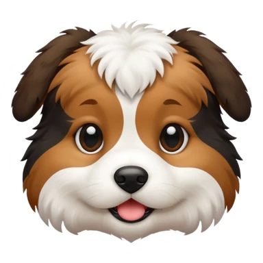 puppy with black, white, and brown fur sticker
