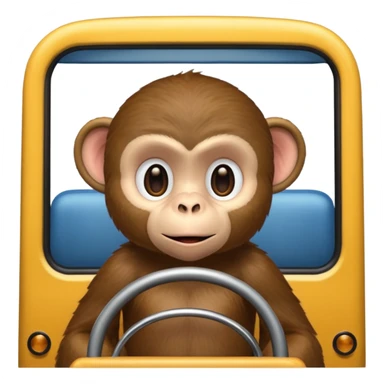 Monkey in a bus sticker