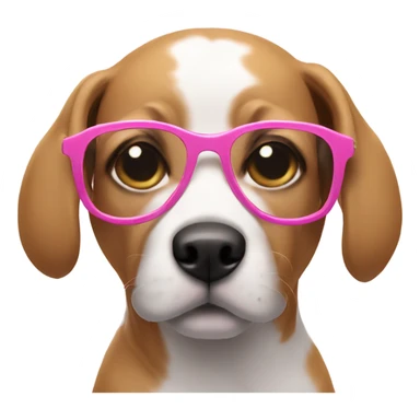 dog with pink glasses  sticker