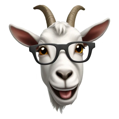 Goat with glasses and prominent upper buck teeth sticker