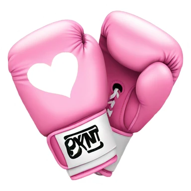Pink boxing gloves with heart and flowers and glitter  sticker