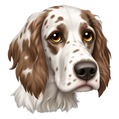 brown and white english setter sticker