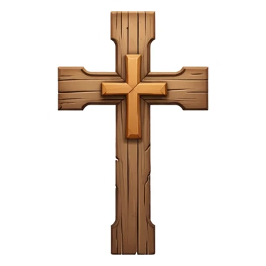 wooden christian cross no base sticker