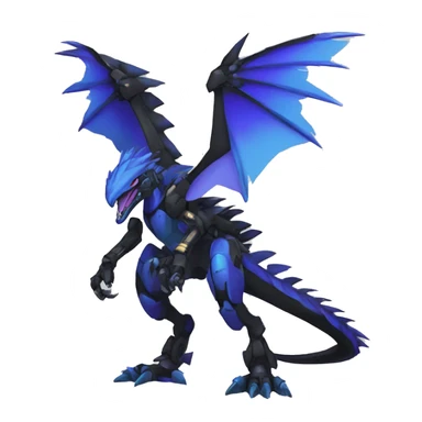  Cool Edgy Black Blue Purple Digimon-Fakemon-Raptor-Dragon-Mecha full body sticker