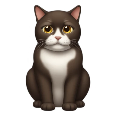 Dark-Brown-Fat-cat sticker