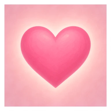 pink heart with a soft glow, digital illustration, gpt-image style sticker