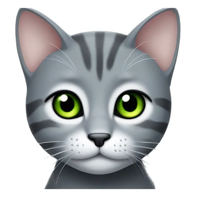 Grey cat whit green eyes  sticker