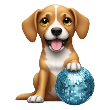 Dog with disco ball  sticker
