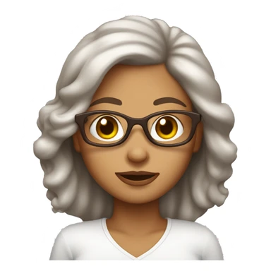 mujer de piel blanca,pelo marrón,ojos chinitos y con lentes, con una mujer de piel blanca,pelo color chocolate,ojos marrones  sticker