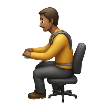 Man working in his computer with some code on it  sticker